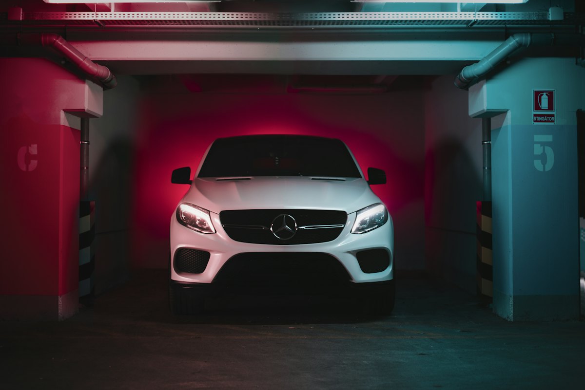 Car parked in the detailing bay